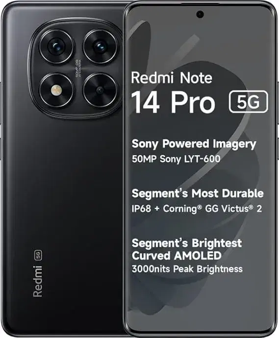 Redmi Note 14 Pro 5G (Titan Black, 256 GB) (8 GB RAM)