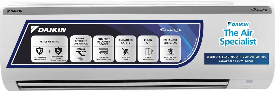 Daikin FTKC50UV16VF 1.5 Ton Inverter 3 Star Split Air Conditioner