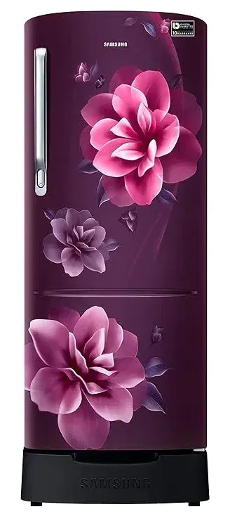 Samsung 223L 3 Star Inverter Direct-Cool Single Door Refrigerator Appliance (RR24C2823CR,Camellia Purple) Base Stand Drawer