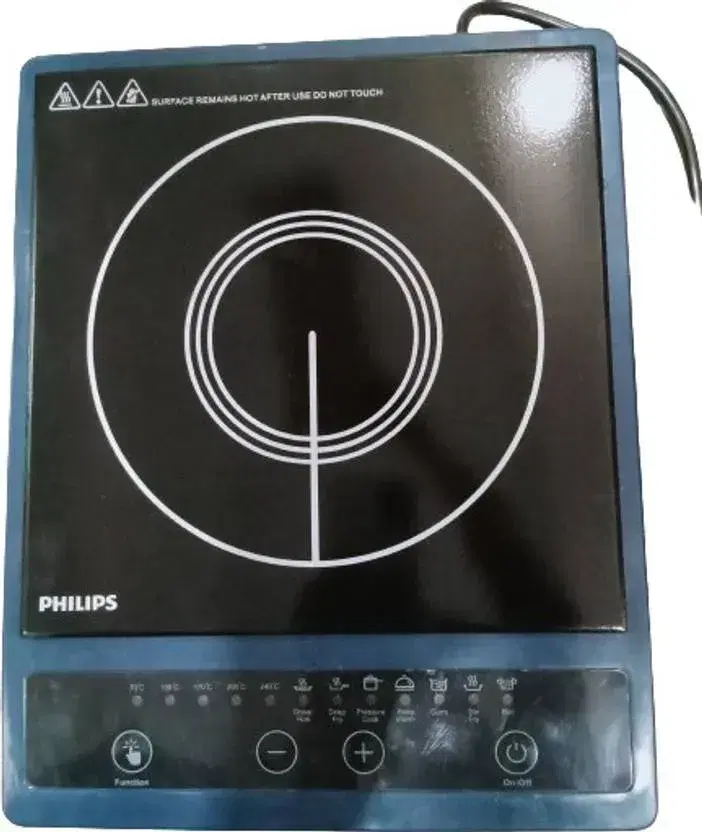 Philips 1500 W Induction Cooktop Push Button (Blue, Black, HD4944)
