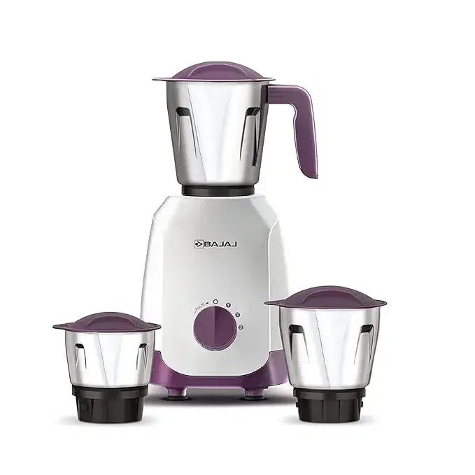 Bajaj Ninja series 500 W Mixer Grinder (Ninja Series Elegance Purple 500W (410568) | 3 Jars | Baegni, White)