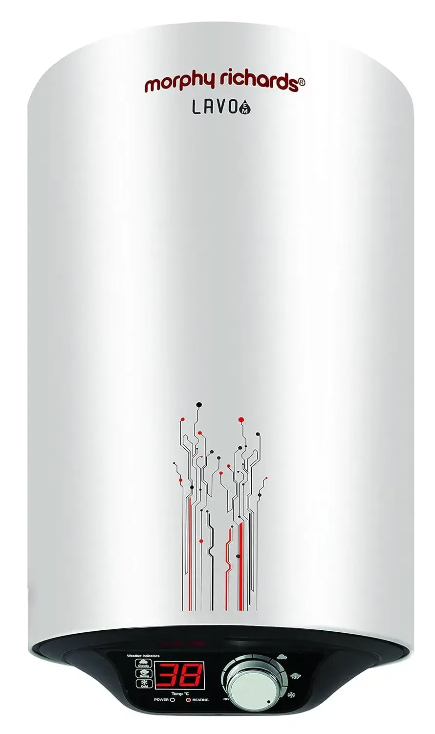 Morphy Richards Lavo EM Storage 15-Litre Vertical 5 Star Water Heater, Silver