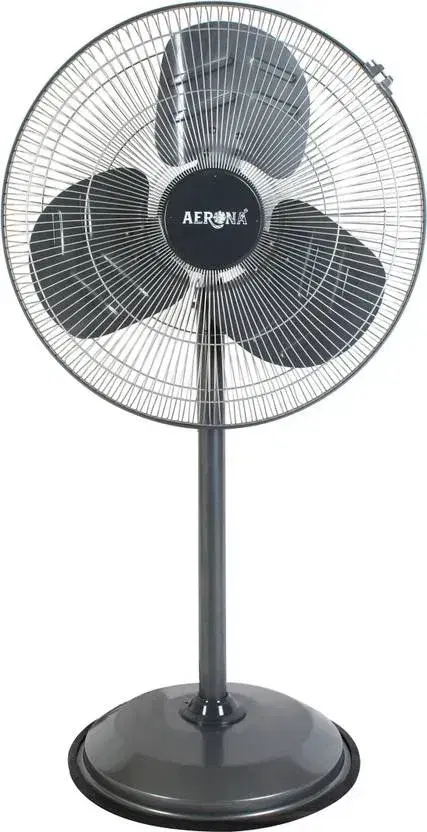 Aerona High Speed Cyclone 500 MM Air Delivery 10000 cubid meter/ hour Farata Fan 500 mm 3 Blade Pedestal Fan (Metallic Grey | Pack of 1)