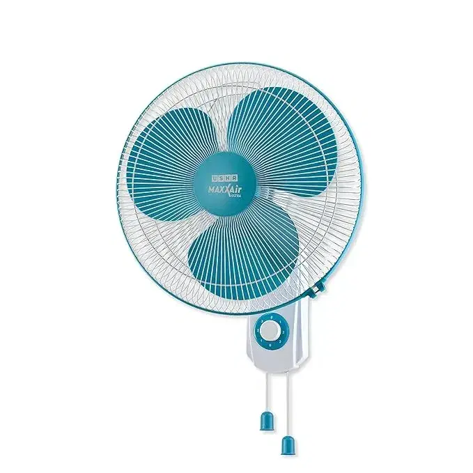 Usha Maxx Air Ultra Wall Fan | 400MM Sweep Size | 1350_RPM | Aerodynamic Blade Design for High Air Delivery | Anti - Rust Protection | 100% Copper Motor | 2 Year Warranty | Light Blue