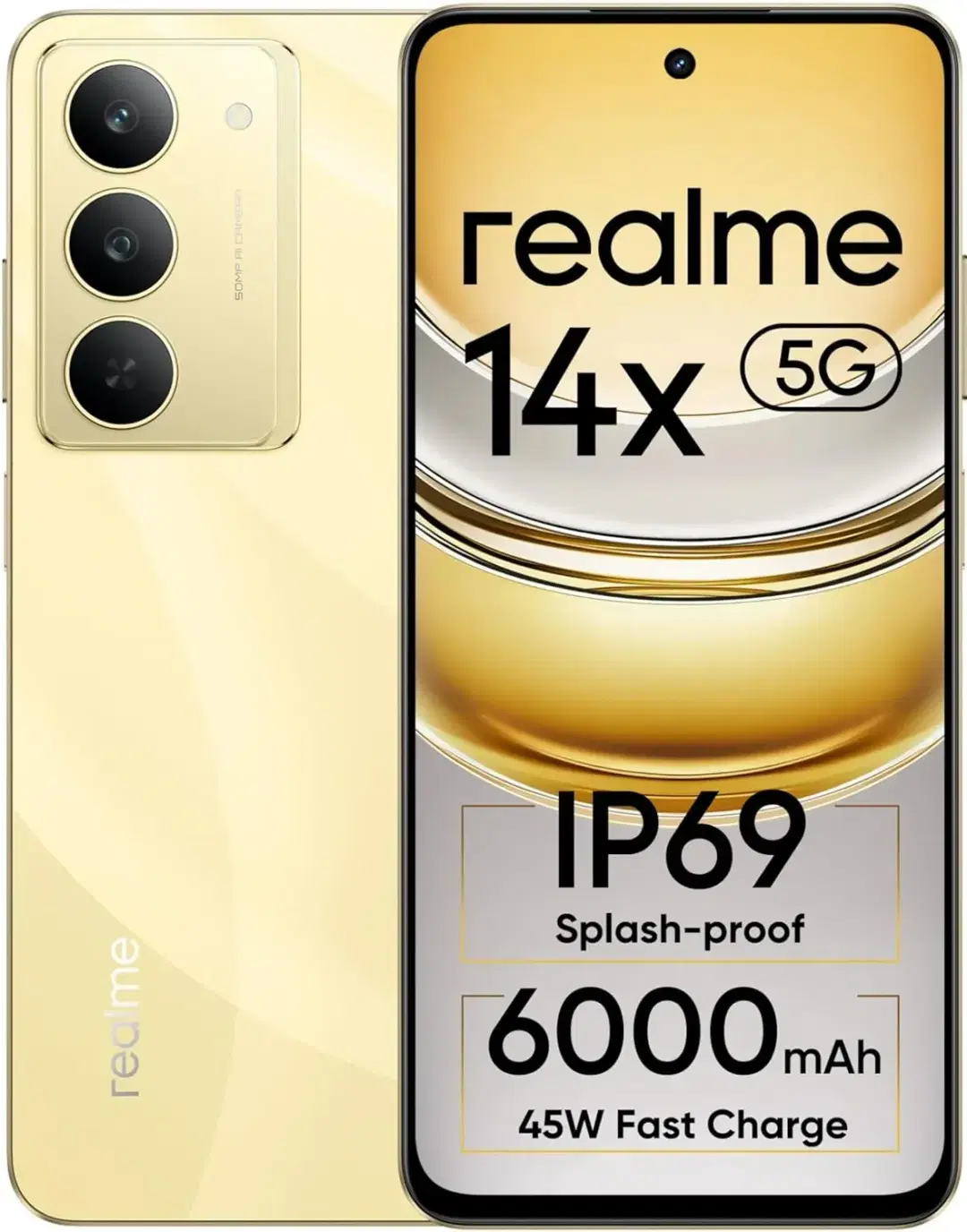 Realme 14x 5G (Golden Glow, 6GB RAM, 128GB Storage)
