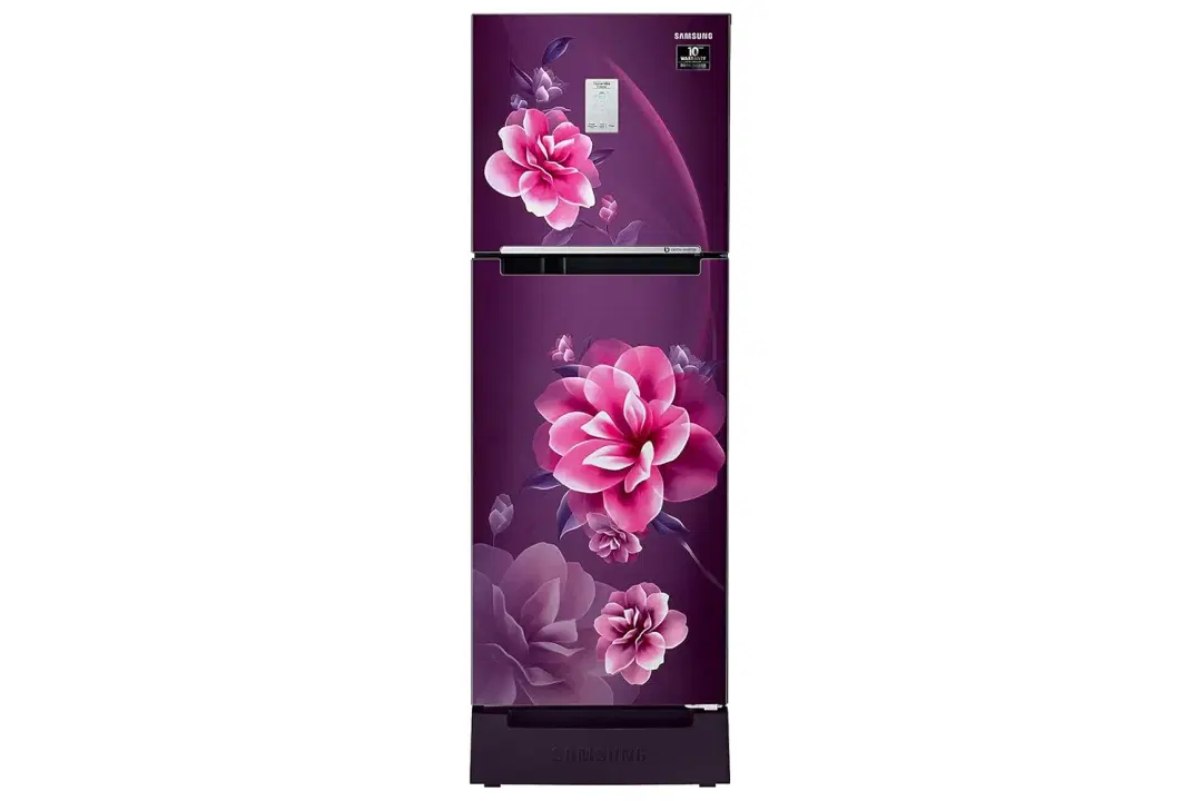 Samsung 244 L 2 Star Inverter Frost Free Double Door Refrigerator Appliance (RT28A3C22CR/HL, Camellia Purple, Base Stand with Drawer, Curd Maestro, Convertible, 2022 Model)