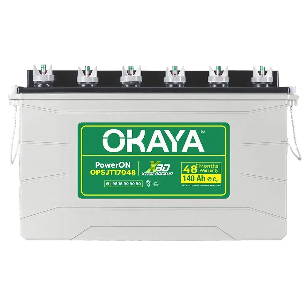 Okaya Power On OPSJT17048 140Ah Super Jumbo Tubular Advanced Battery | Extra Backup (XBD Technology)