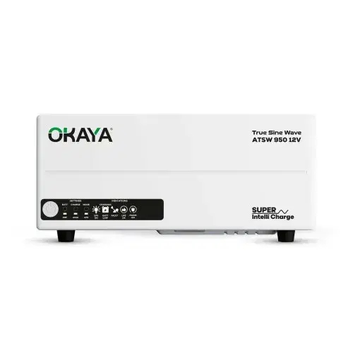 Okaya ATSW 1900 Inverter for Home, Office & Shops | 1650VA/24V Pure Sinewave | Supports 2 Inverter Battery | LED Display