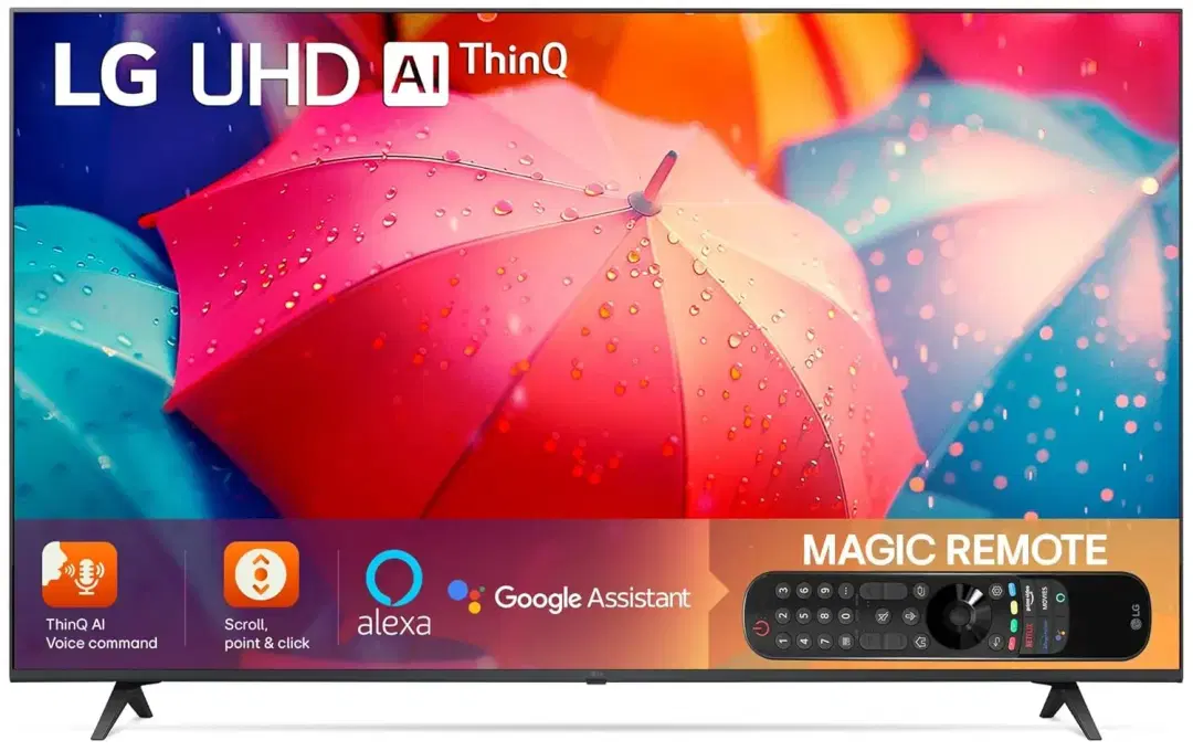 LG UQ8020 108 cm (43 inch) Ultra HD (4K) LED Smart WebOS TV with ThinQ AI, Filmmaker Mode & Magic Remote Control (43UQ8020PSB)