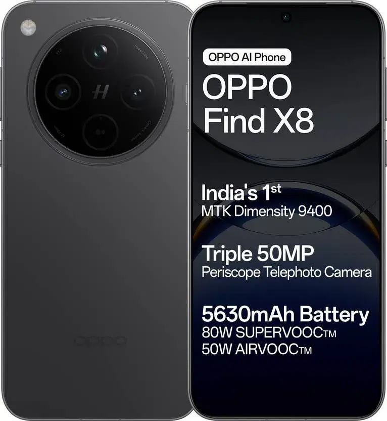 Oppo Find X8 256 GB, 12 GB RAM, Space Black, Mobile Phone