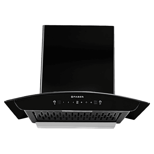 Faber Miami 60cm 1200 m3/hr Filterless Autoclean Chimney | Touch & Gesture Control | Curved Shaped | Wall Mounted|8Yr on Motor, 2Yr Comprehensive Warranty by Faber|Hood Miami IN HC SC FL BK 60, Black