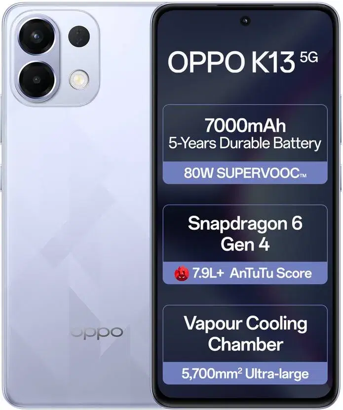 Oppo K13 5G (Icy Purple, 8GB RAM 256GB Storage)