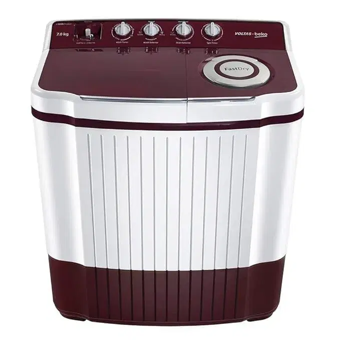 Voltas Beko by A Tata Product 7 kg Semi Automatic Top Load Washing Machine Maroon, White (WTT70DLIM)