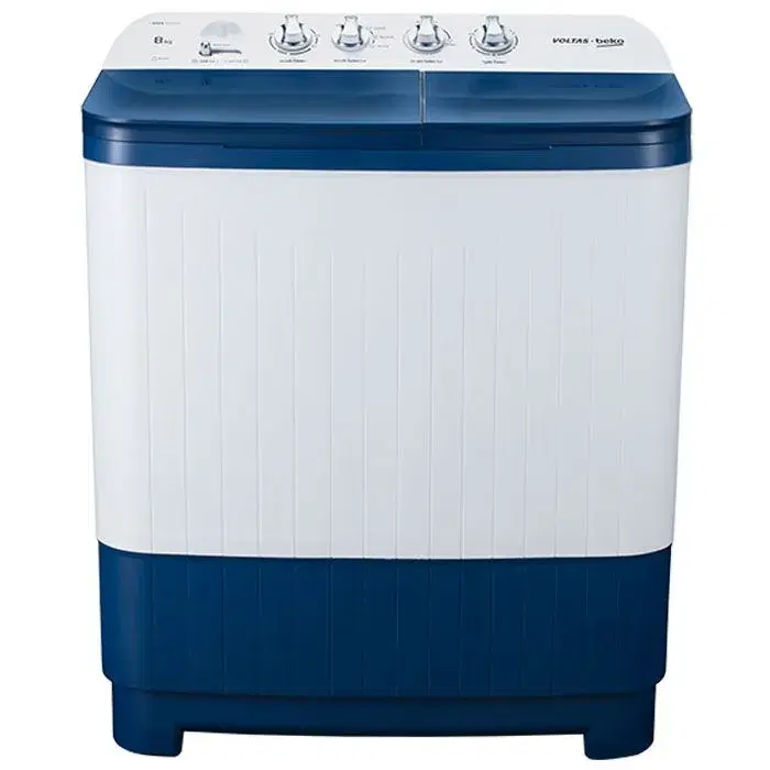 Voltas Beko by A Tata Product 8 kg Semi Automatic Top Load Washing Machine with In-built Heater White (WTT80DBLG/FLRS5)