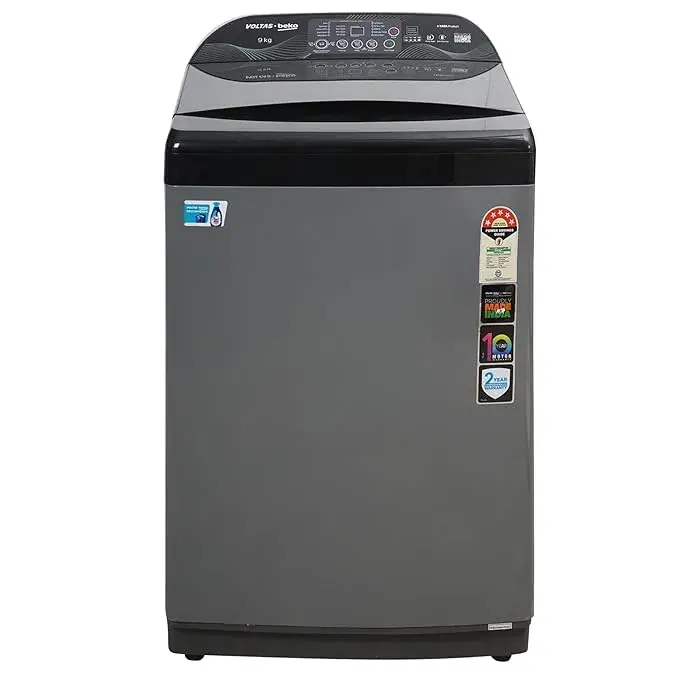 Voltas Beko, A Tata Product WTL9006UEA/SPBOOD 9 Kg 5 Star Fully-Automatic Top Loading Washing Machine (Grey)