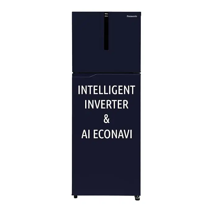 Panasonic 260 L Double Door 2 Star AI Enabled Inverter Technology Frost Free Refrigerator (NR-TH272BPAN, Ocean Blue, Jumbo Fresh Vegetable Basket, Net Capacity 237L)