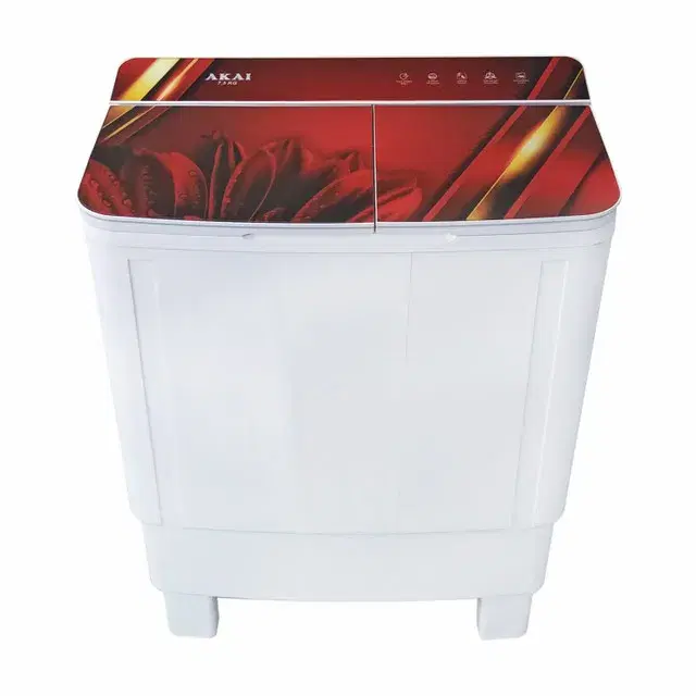 Akai 7.5 KG Semi Automatic Top Load Washing Machine Red (AKSA - 75CRFG)