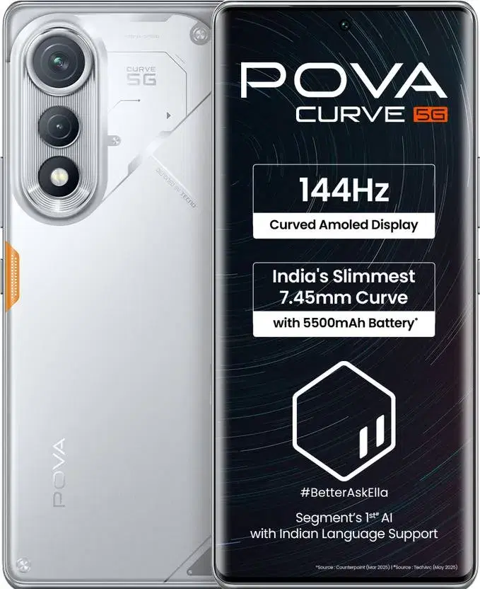 Tecno Pova Curve 5G (Magic Silver, 128 GB) (6 GB RAM)