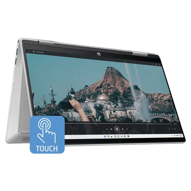 HP Pavilion 14-ek2033TU Intel Core 3 100U Touchscreen 2-in-1 Laptop (8GB, 512GB SSD, Windows 11 Home, 14 inch Full HD IPS Display, Natural Silver, 1.51 KG)