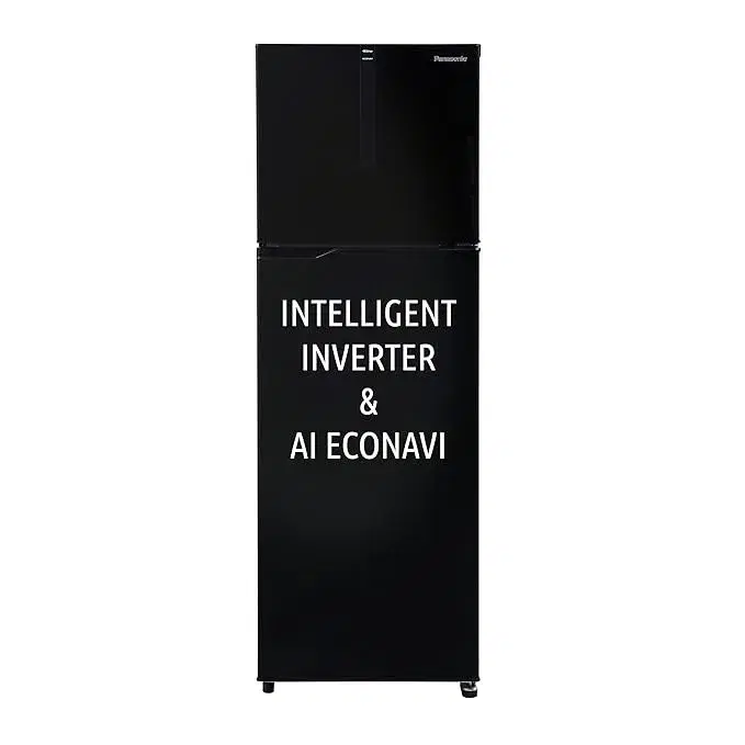 Panasonic 280 L Double Door 3 Star AI Enabled Inverter Technology Frost Free Refrigerator (NR-TH292CPKN, Diamond Black, Jumbo Fresh Vegetable Basket, Net Capacity 256L)