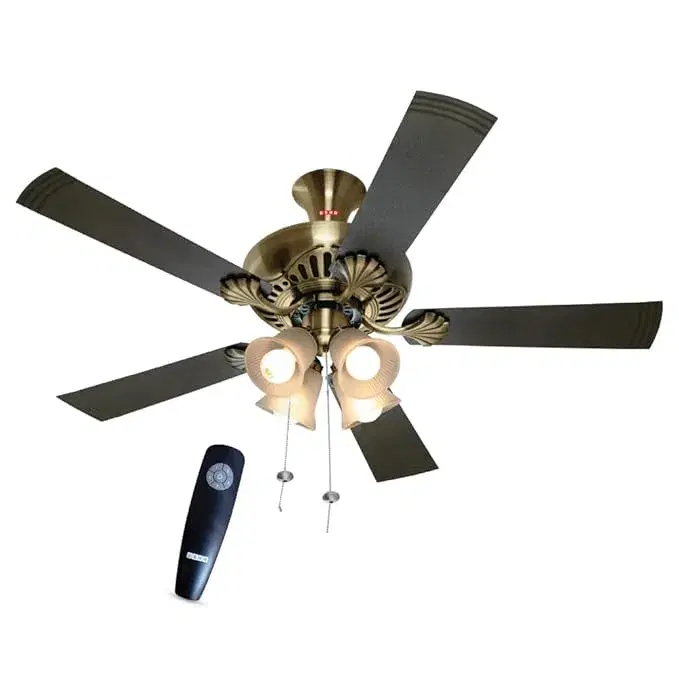 Usha Fontana Maple 1250 mm 5 Blade Ceiling Fan (Remote Controlled | Antique Brass)