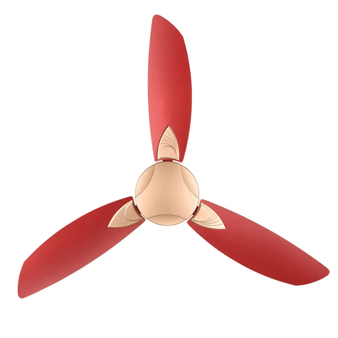 Usha Bloom Primrose 1250mm | BEE Star Rated | Dust, Oil & Moisture Resistant Ceiling Fan | 2 Year Warranty | (Sparkle Golden & Cherry)