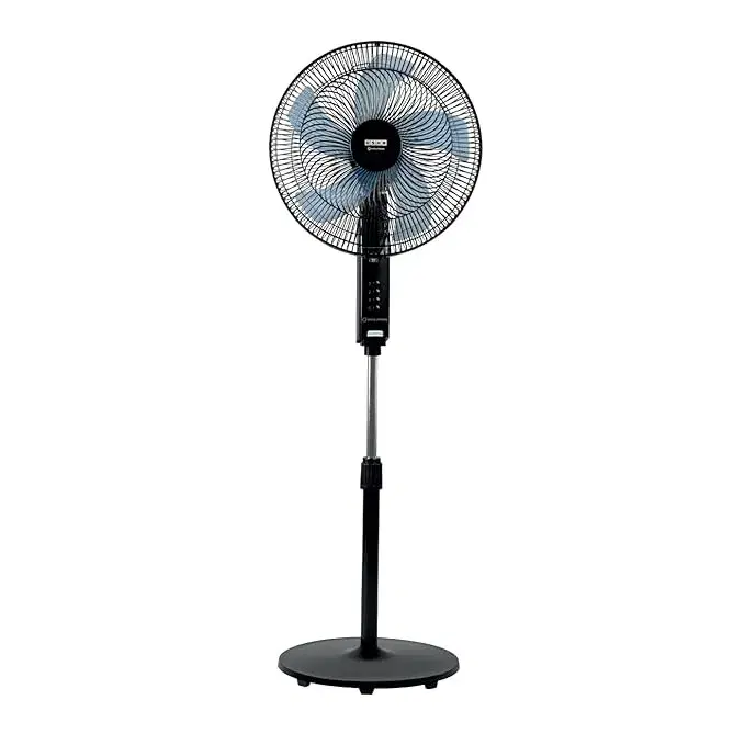 Usha Cyclotron 400 mm 5 Blade Pedestal Fan (Black)