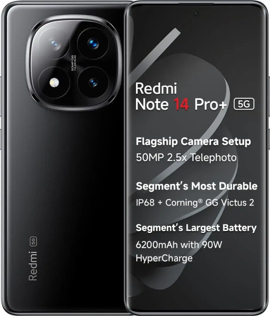 Redmi Note 14 Pro+ 5G (Titan Black, 8GB RAM+ 256GB Storage)