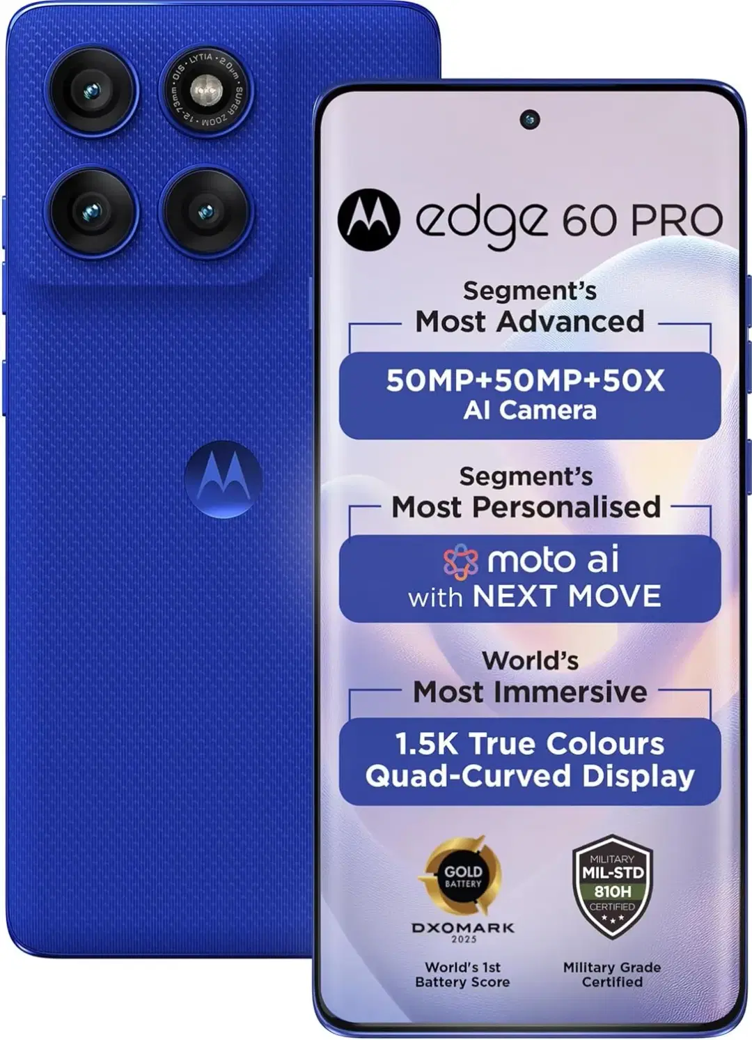 Motorola Edge 60 Pro (Pantone Dazzling Blue, 256 GB) (8 GB RAM)