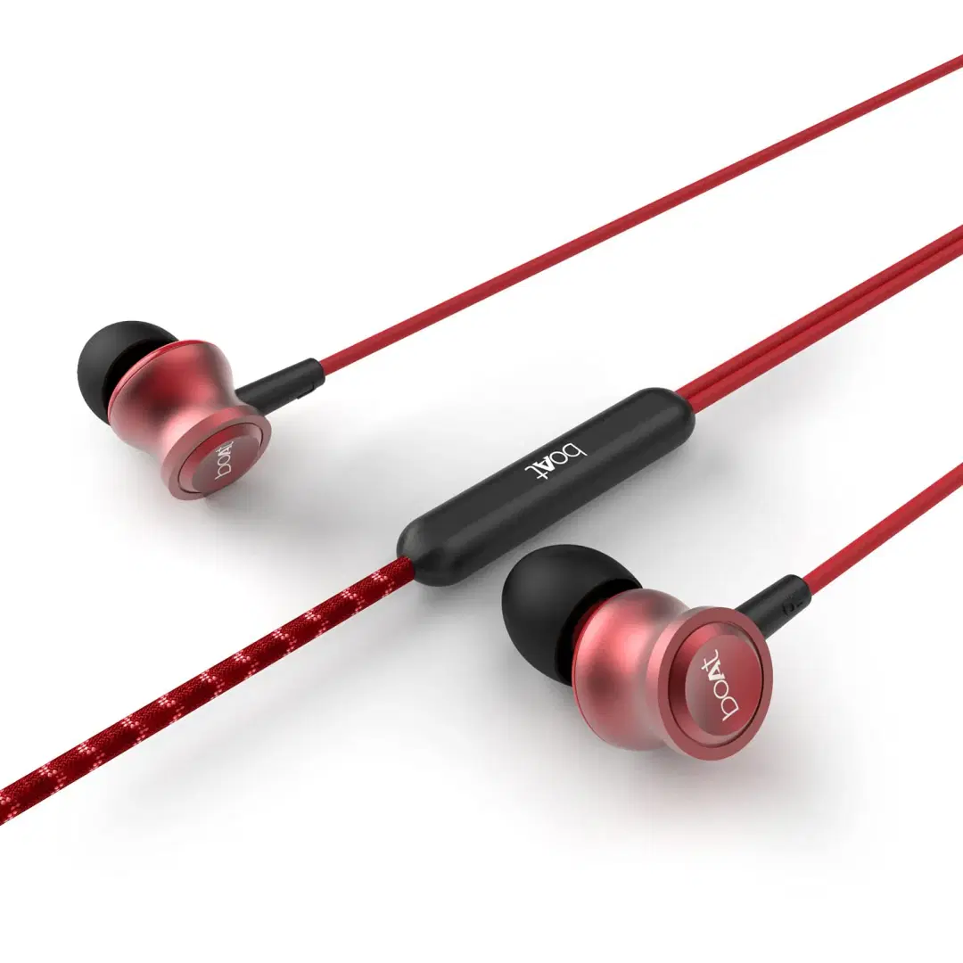 boAt Bassheads 152 in Ear Wired Earphones with Mic(Red)