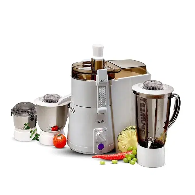 Sujata Maxima 900 W Juicer Mixer Grinder (Powermatic Maxima | 3 Jars | White)
