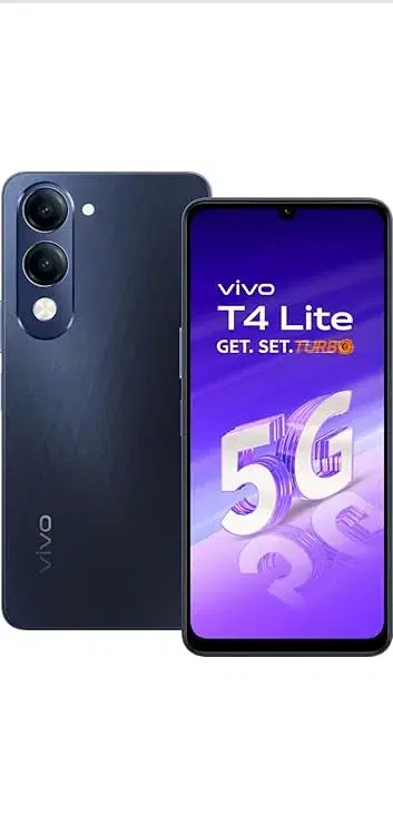 Vivo T4 Lite 5G 4GB RAM, 128GB Storage, Prism Blue | 6.74'' HD+ 90Hz LCD | Dimensity 6300 | 50MP Dual AI Camera | Android 14 | 6000mAh Battery | IP64 | Side Fingerprint | 15W Charging | Dual SIM