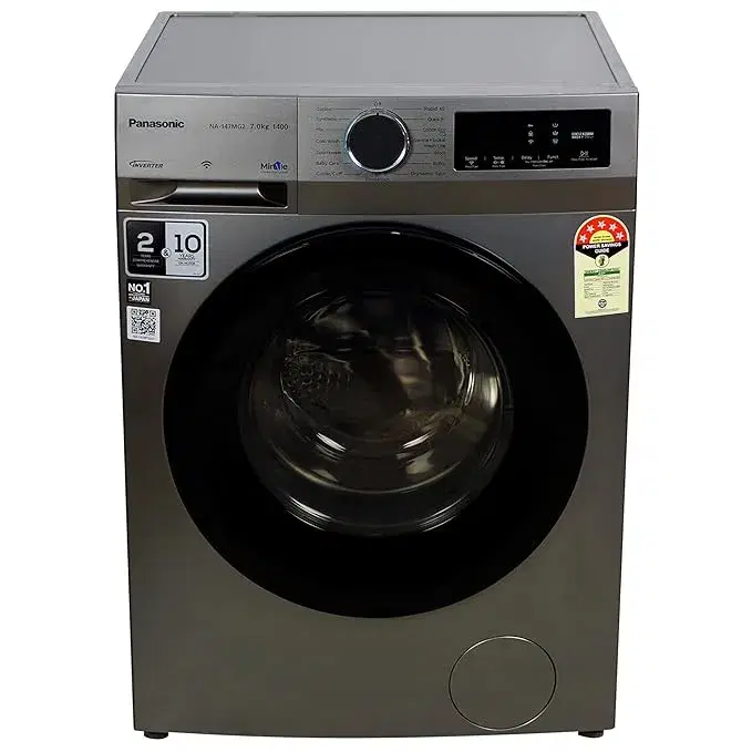 Panasonic 7 kg Fully Automatic Front Load Washing Machine with In-Built Heater Grey (NA-147MG2L01)