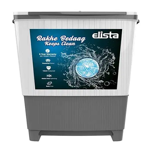 Elista 8.5 kg 5 Star Semi Automatic Top Load Washing Machine with 2 Years Comprehensive Warranty (EV85GGR-Grey)