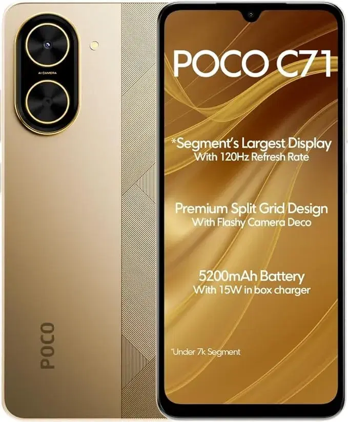 Poco C71 (Desert Gold, 128 GB) (6 GB RAM)