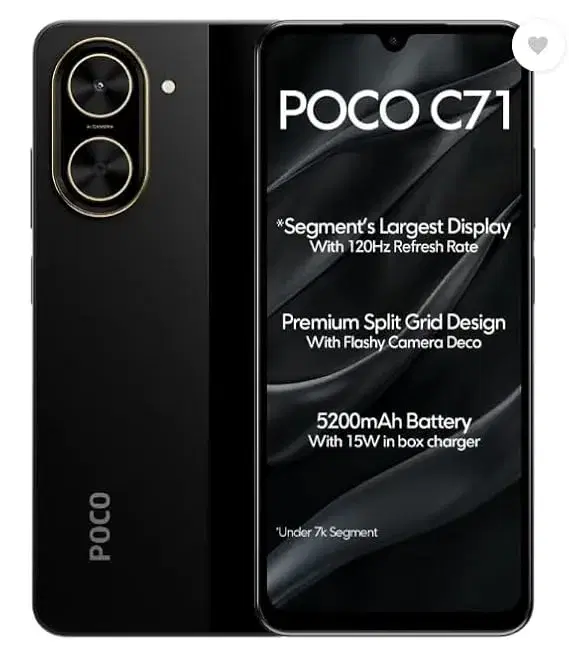 Poco C71 (Power Black, 128 GB) (6 GB RAM)