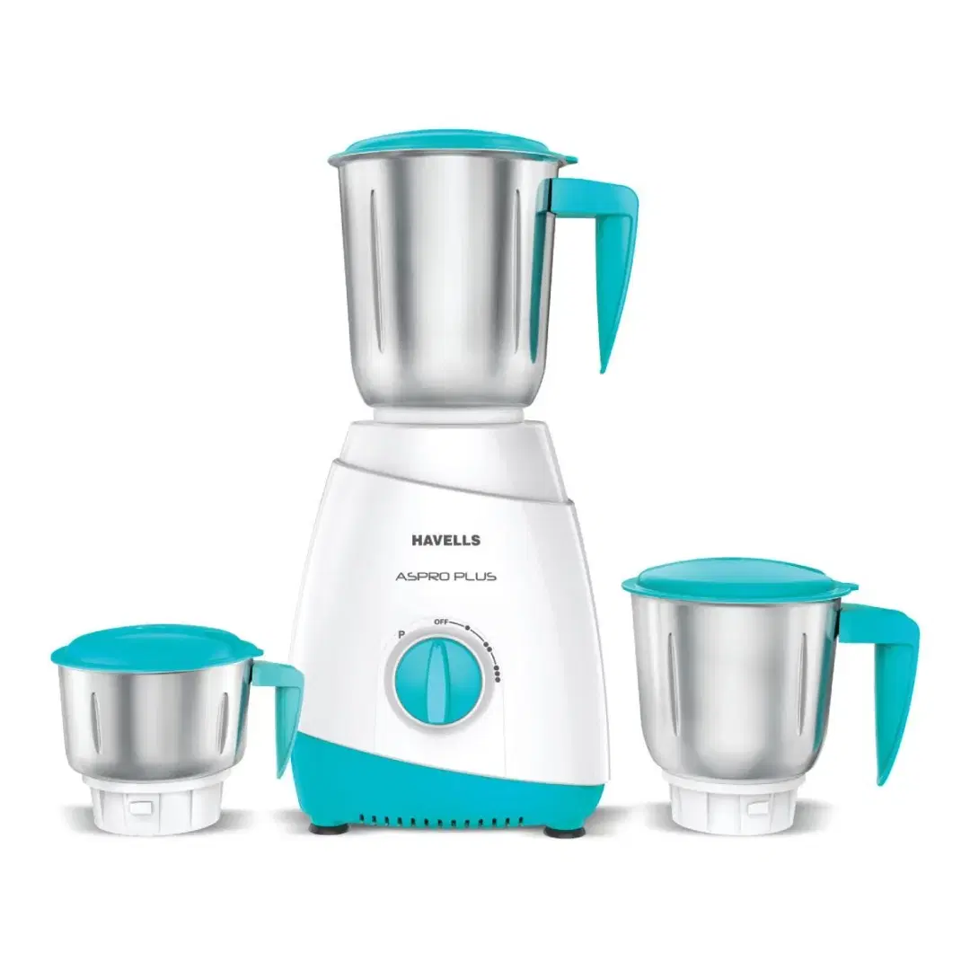Havells Aspro+ 550 W Mixer Grinder (550 mixer | 3 Jars | Blue, Grey)