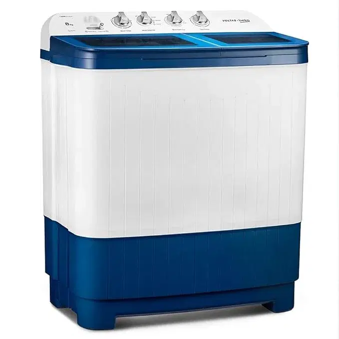 Voltas Beko by A Tata Product 8 kg Semi Automatic Top Load Washing Machine with In-built Heater White (WTT80DBLG)