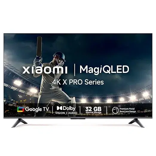 Xiaomi by Mi X Pro QLED 138 cm (55 inch) QLED Ultra HD (4K) Smart Google TV with 4K Dolby Vision | Dolby Audio |DTS Virtual: X | Vivid Picture Engine 2 with Adaptive Brightness (L55MA-SIN)