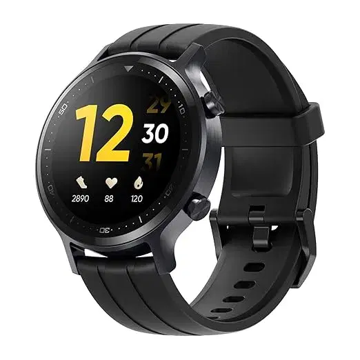 Realme Smart Watch S 1.3" Auto-bright Display with Metallic Dial (Black Strap, Regular) | RMA207