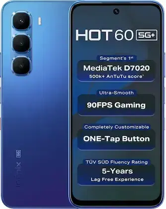 Infinix Hot 60 5G+ (Shadow Blue, 128 GB) (6 GB RAM)
