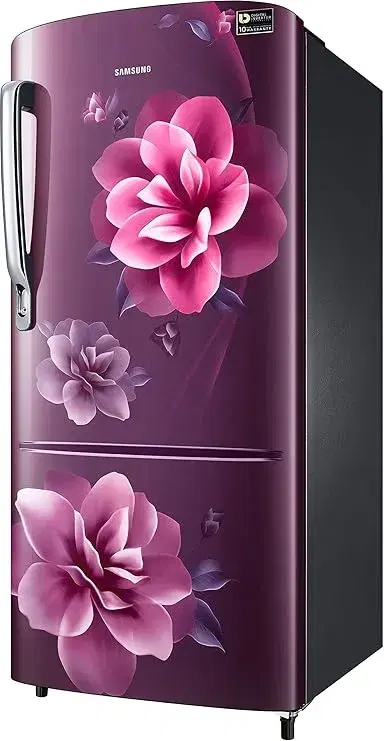 Samsung 183 L, 5 Star, Digital Inverter, Direct-Cool Single Door Refrigerator (RR20D2825CR/NL, Red, Camellia Purple, Base Stand Drawer)