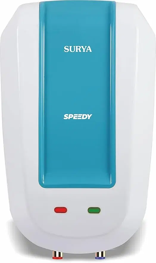 Surya Speedy Instant Water Heater 5 Ltr | Elegant & Sleek Design |Rust & Shock-Proof |6.5 Bar Pressure |Cutout for extra safety |Rust & Shock-Proof |6 year warranty on inner tank |(White, 1- Piece)