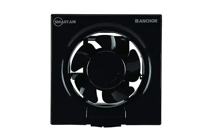 ANCHOR by Panasonic Smart Air 200mm Ventilation Fan | Exhaust Fan for Home, Office, Kitchen and Bathroom (Black)