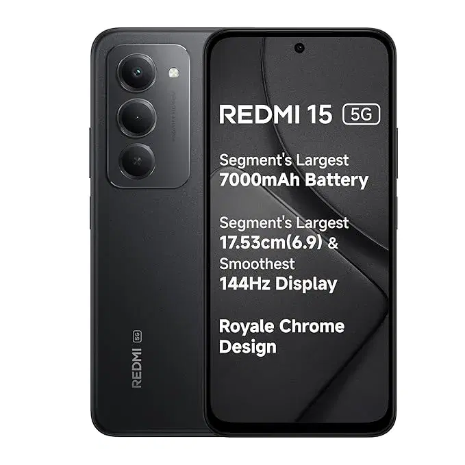 Redmi 15 5G (6GB RAM/128GB Storage) Midnight Black
