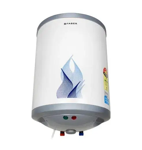 Faber 10Ltr Storage Water Heater (FWG Vulcan 10V), 5 Star, 7 yrs Warranty on Tank, Free Installation with Inlet & Outlet Pipe, White