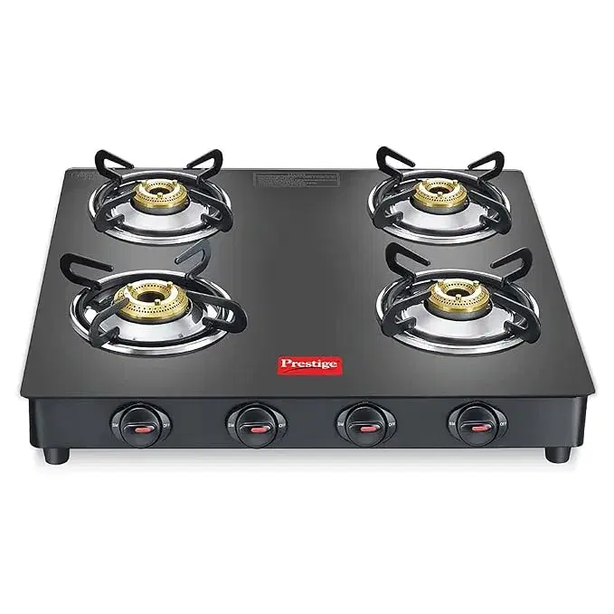 Prestige Magic Plus GTMP-04 SQ With Powder Coated Body Glass Manual Gas Stove (4 Burners)