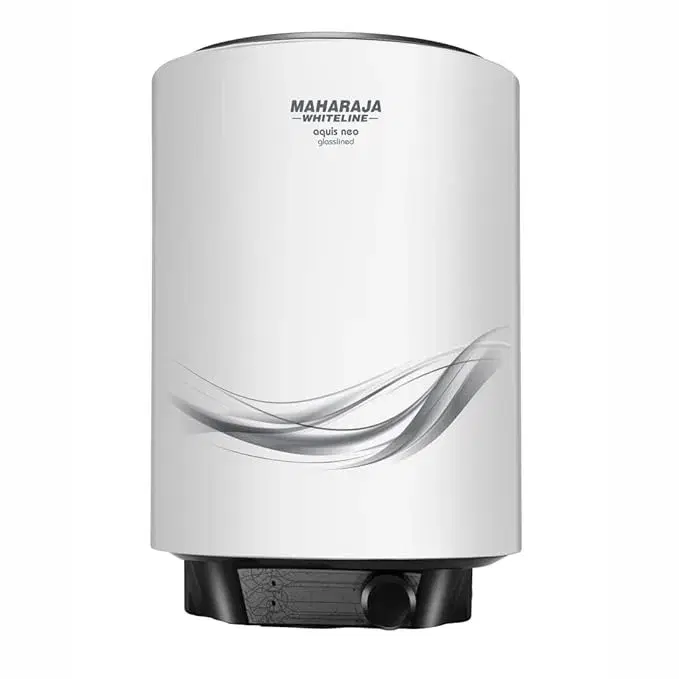 Maharaja Whiteline Aquis Neo Storage Water Heater, 25 Litre, Glasslined Coating, Rust & Shock Proof Metal Body, Blue & White Color, Free Installation - Aquis Neo / Wh-169