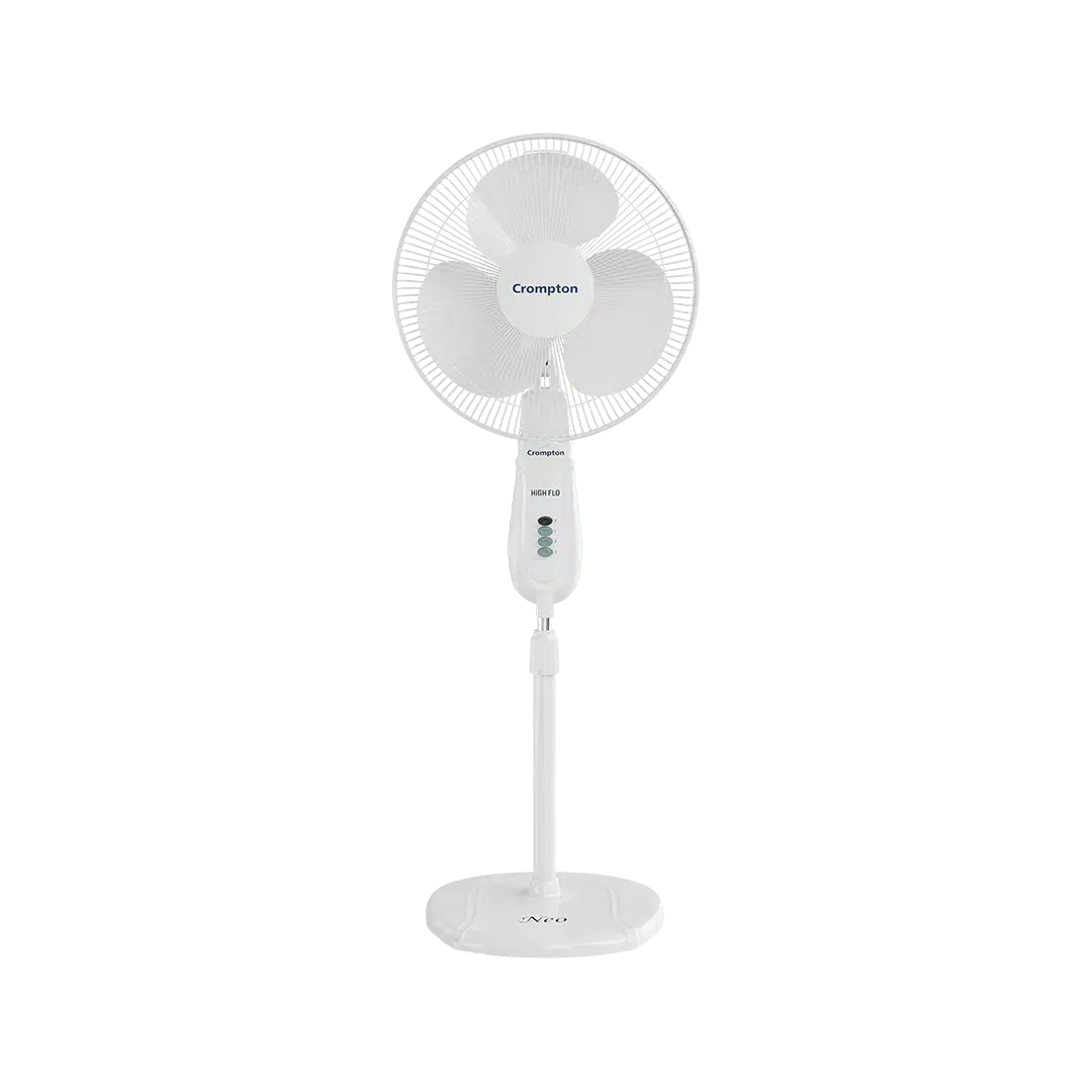 Crompton High Flo Neo High Speed 400 mm (16 inch) 50W Oscillating Pedestal Fan (KD White)