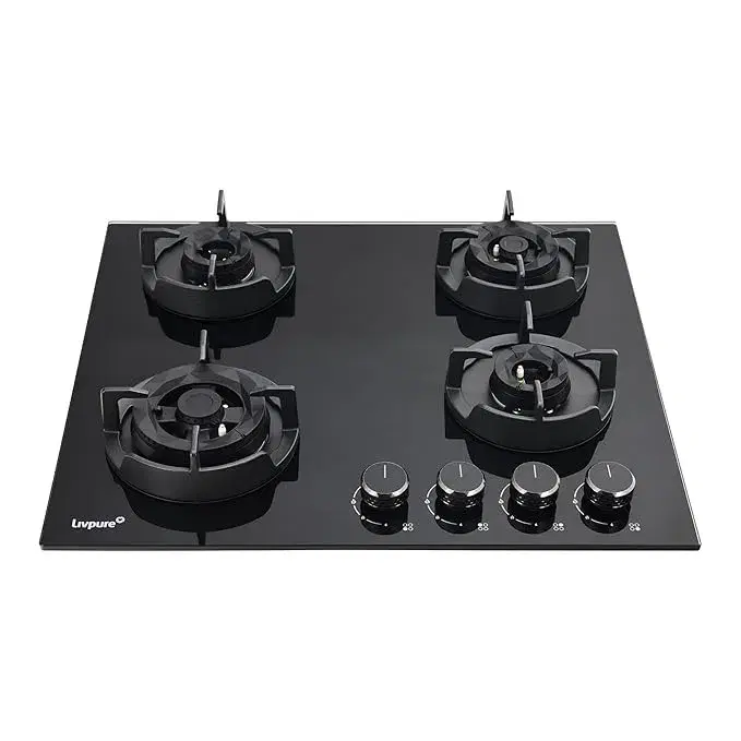 LIVPURE ZEPHYR-604-AB-CI Stainless Steel Automatic Hob (4 Burners)